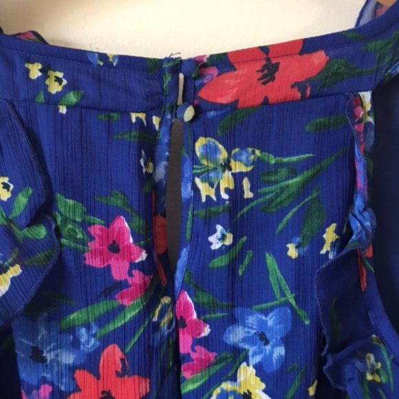 Blue floral dress with fringe - Picture 4 of 4